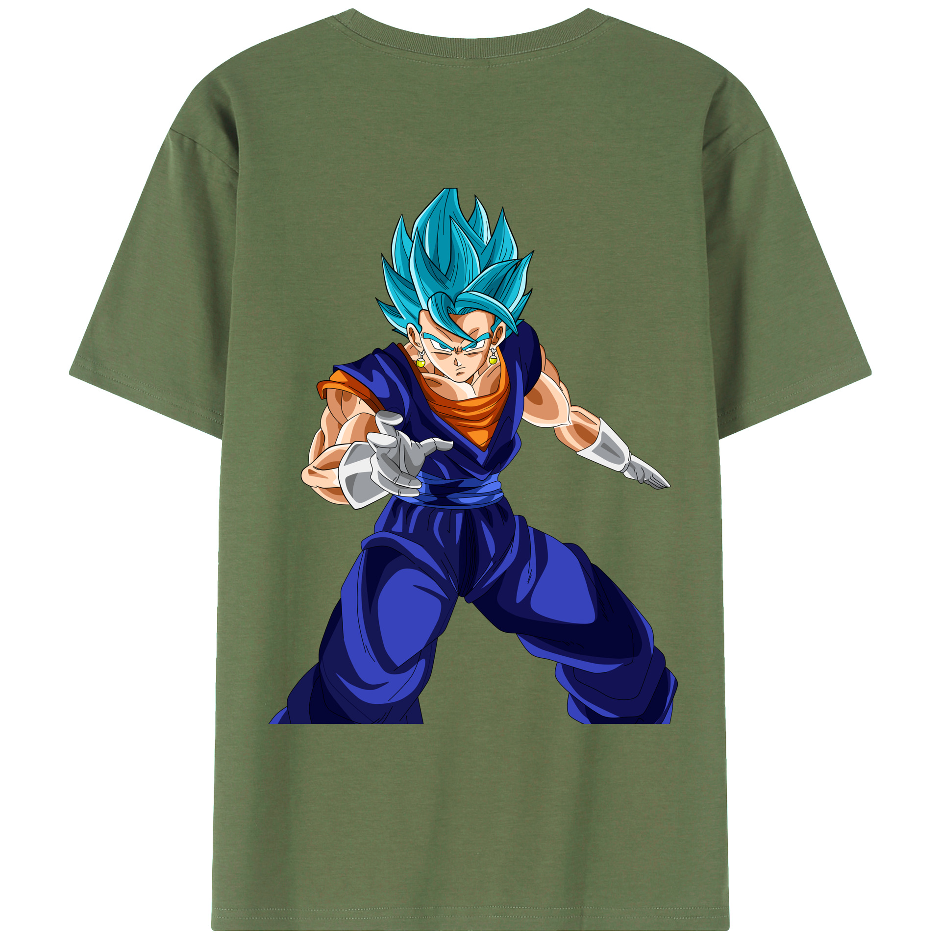 （画像用） ドラゴンボール ベジット DRAGON BALL Vegetto 綿100％ メンズ半袖Tシャツ（バックプリント） 通気性
